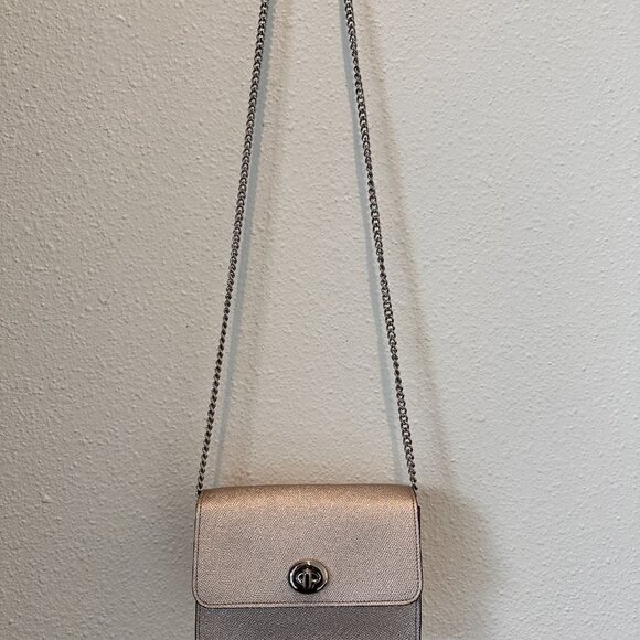 COACH | Bowery Crossbody Bag Champagne Gold Metallic Grain Leather F31938 - Picture 5 of 6